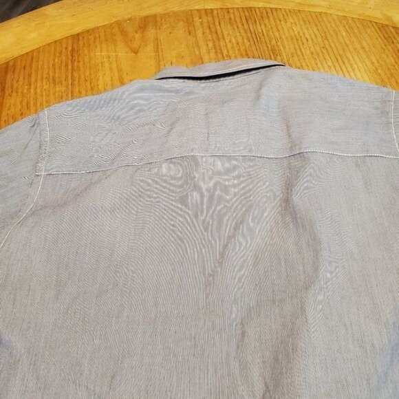 Kingsley Heath Mens Muscle Fit Striped Button-Down Shirt Size L Luxury Style - Picture 9 of 11